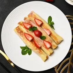 Cheese & Strawberry Crepes